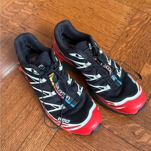 Salomon Red and Black Trail Running Shoes